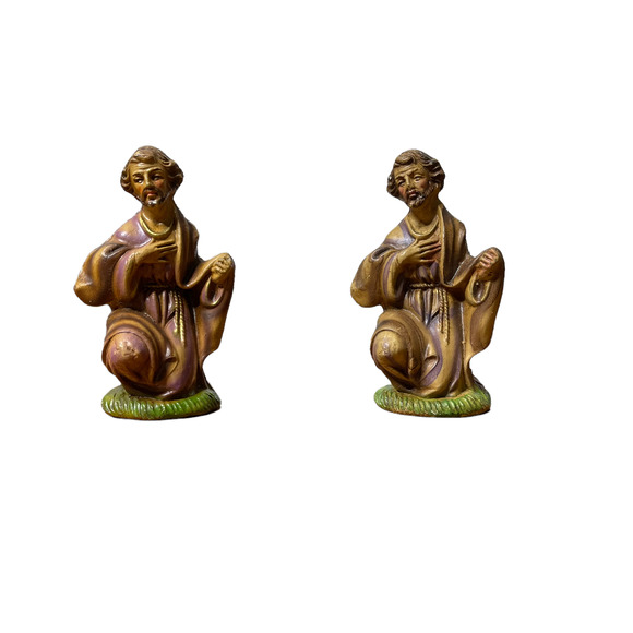 Vintage Made In Italy Nativity Shepherd Figurines Set Of 2 Stock# 97716 4.25" - Picture 1 of 8